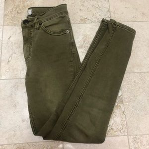 Free People low-rise army green jeans